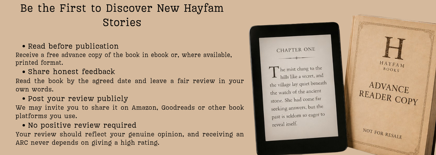 Hayfam Books reader and advance-copy information