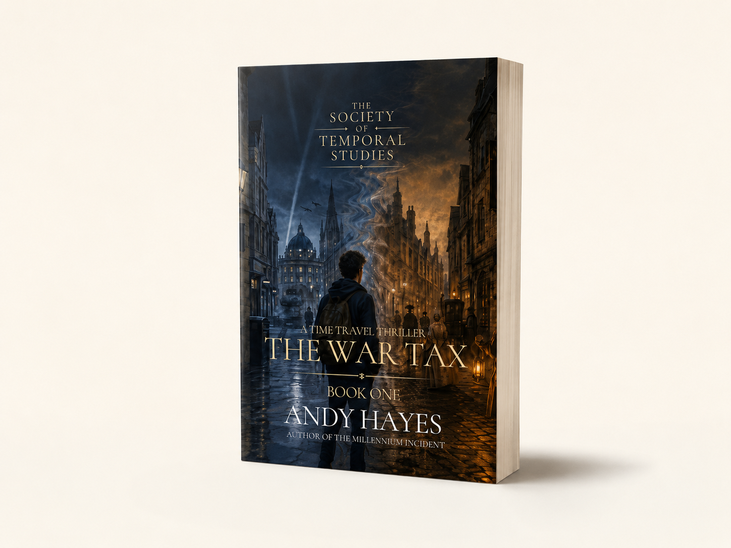Three-dimensional book mock-up of The War Tax by Andy Hayes